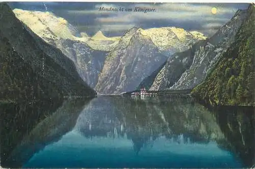 Ansichtskarte Mondnacht Königssee versandt 1935