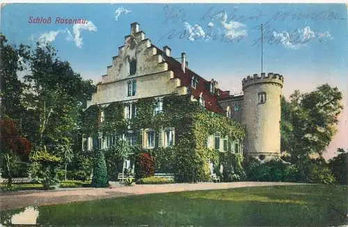 Ansichtskarte Schloss Rosenau Feldpost versandt 1917 Rödental
