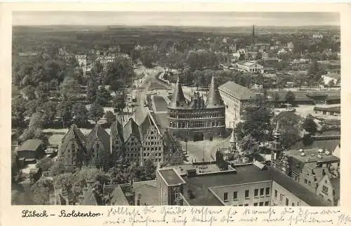Ansichtskarte Lübeck Holstentor versandt 1940