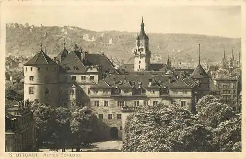 Ansichtskarte Stuttgart Schloss versandt 1916