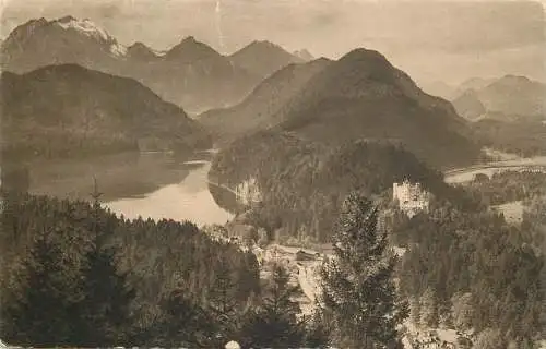 Ansichtskarte Schloß Hohenschwangau von der Jugend versandt