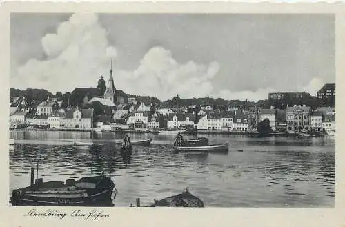 Ansichtskarte Flensburg Hafen versandt 1944