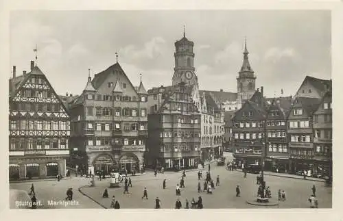 AK - Stuttgart am Marktplatz nicht versandt