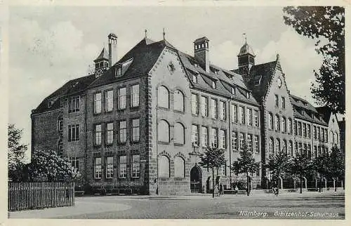 AK - Nürnberg Gibitzenhof Schulhaus versandt 1938