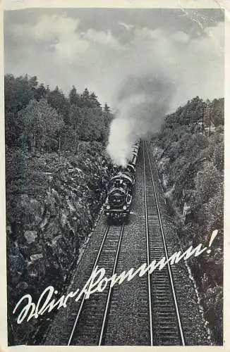 AK - Dampflokomotive der deutschen Eisenbahn in voller Fahrt