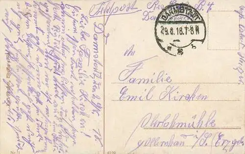 AK - Darmstadt Schloß Feldpost versandt 1918