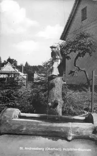 AK - St. Andreasberg Oberharz Holzfäller Brunnen