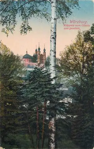 AK - Würzburg Kappele vom Glacis aus gesehen versandt 1927