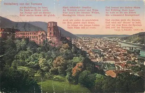 AK - Heidelberg von der Terrasse versandt 1928