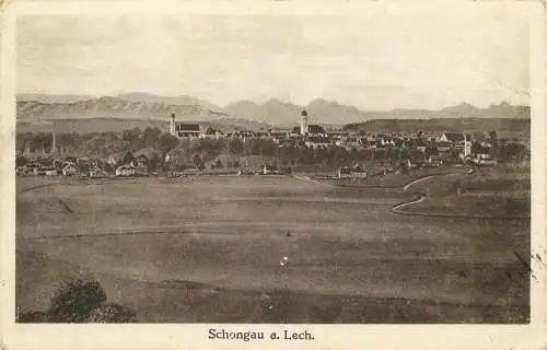 AK - Schongau am Lech Panorama versandt 1922