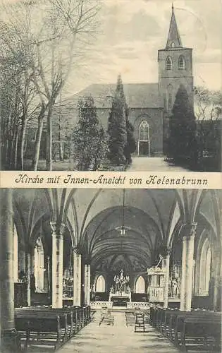 AK - Kirche mit Innen-Ansicht von Helenabrunn versandt 1912