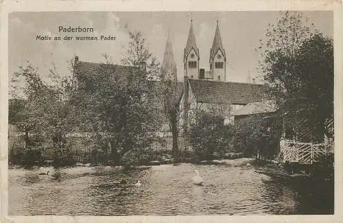 AK - Paderborn Motiv an der warmen Pader versandt 1918 Feldpost