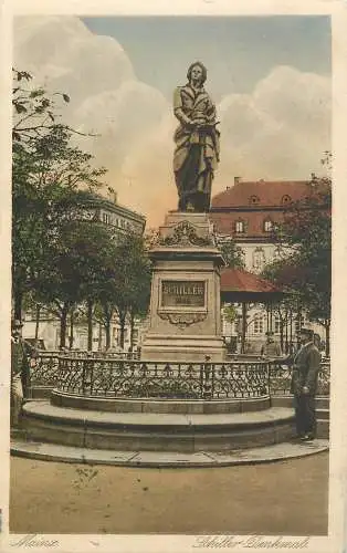 AK - Mainz Schiller Denkmal versandt 1919