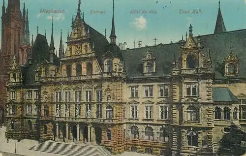 AK - Wiesbaden Rathaus Hotel nicht versandt