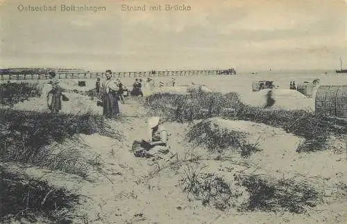 AK - Ostseebad Boltenhagen i. M. Strand mit Brücke nicht versandt