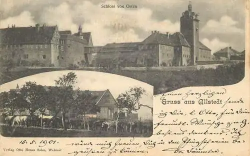 AK - Gruß aus Allstedt Schloss von Osten versandt 1901