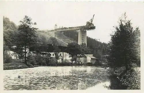 AK - Brücke wird gebaut versandt 1936