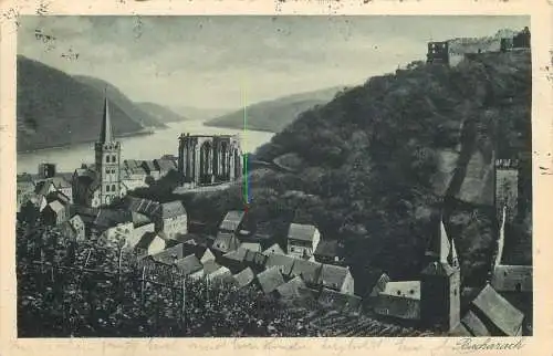 AK - Bacharach Blick auf die Ruine versandt 1928