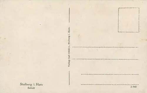 AK - Stolberg im Harz Schloß nicht versandt