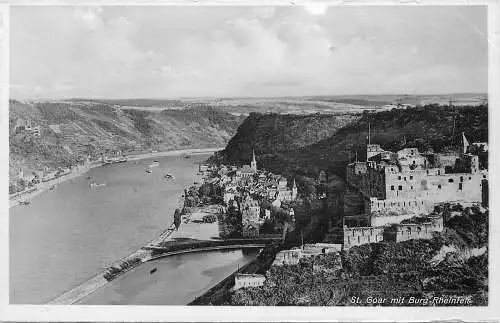 AK - St. Goar mit Burg Rheinfels nicht versandt