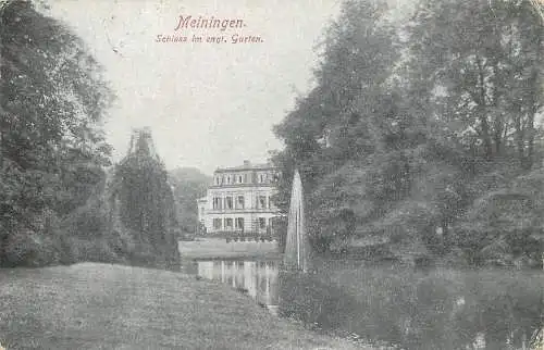 AK - Meinigen Schloss im engl. Garten versandt 1926