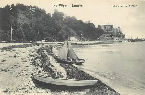 AK - Insel Rügen Sassnitz Strand und Damenbad nicht versandt