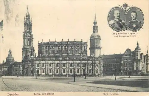AK - Dresden Kath. Hofkirche Kgl. Schloss versandt 1908