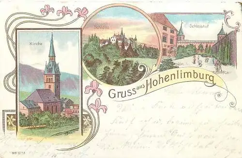 AK - Gruss aus Hohenlimburg Kirche Schloss versandt 1902