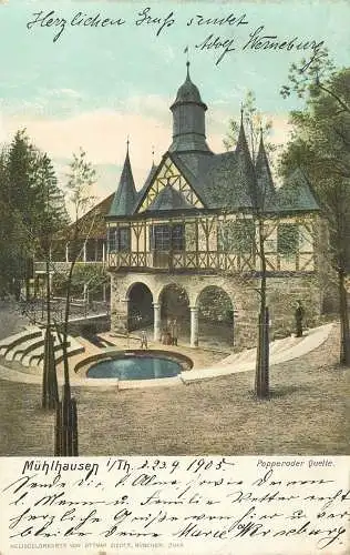 AK - Mühlhausen in Thüringen Popperoder Quelle versandt 1905