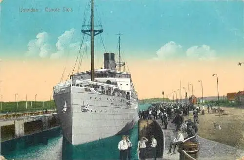 AK - Ijmuiden Groote Sluis versandt 1913