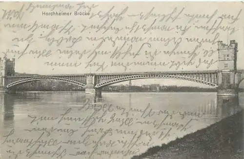 AK - Hochheim Horchheimer Brücke Feldpost versandt 1916