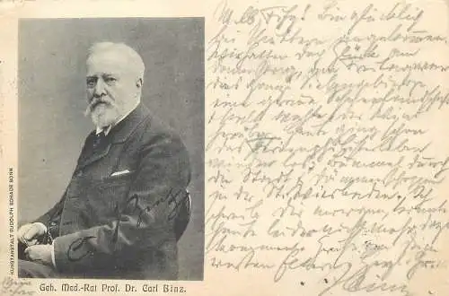 AK - Signiertes Portrait von Carl Binz versandt 1905