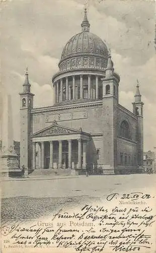 AK - Gruss aus Potsdam St. Nikolaikirche versandt 1902