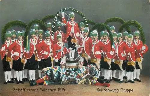 AK - München Schäfflertanz Reifschwung Gruppe 1914