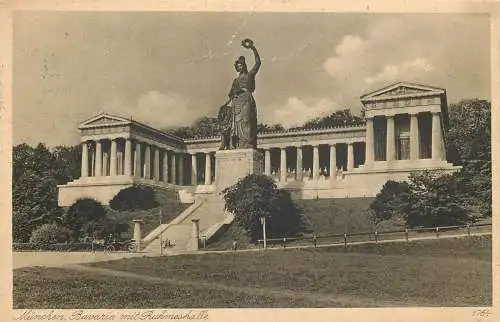 AK - München Bavaria mit Ruhmeshalle versandt 1930