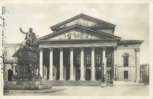 AK - München National Theater versandt 1929