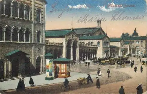 AK - München Bahnhof versandt 1921