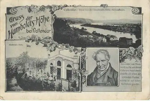 AK - Gruss von der Humboldts Höhe bei Vallendar versandt 1917