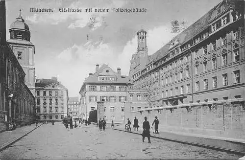 AK - München Ettstrasse mit neuem Polizeigebäude