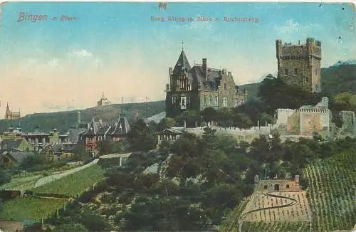 AK - Bingen am Rhein Burg Klopp mit Blick zum Rochusberg 1913