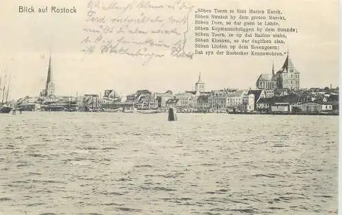 AK - Blick auf Rostock versandt 1914