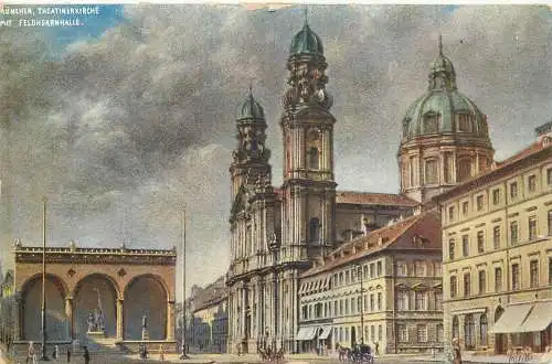 AK - München Theatinerkirch mit Feldherrnhalle