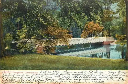 AK - Berlin Tiergarten Löwenbrücke versandt 1903