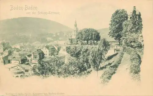 AK - Baden Baden von der Schloss Terrasse nicht versandt