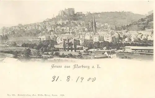 AK - Gruss aus Marburg Panorama nicht versandt 1900