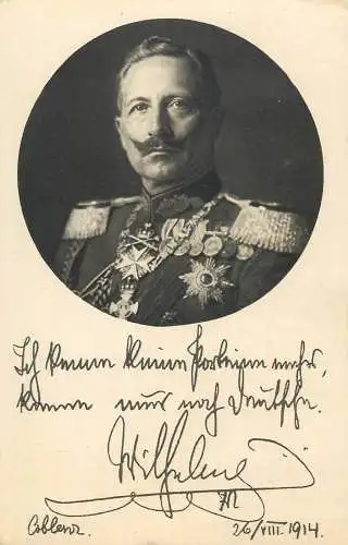 AK - Kaiser Wilhelm II., Ich kenne keine Parteien mehr, Zitat 1914, Rotes Kreuz