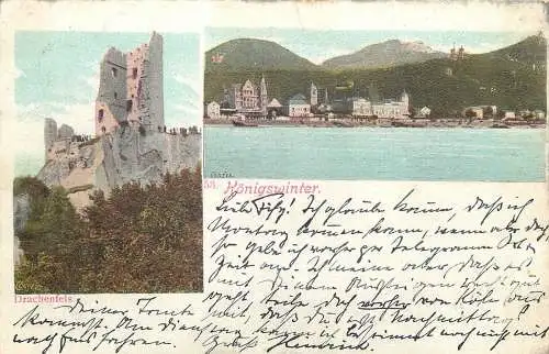 AK - Königswinter Drachenfels versandt 1902