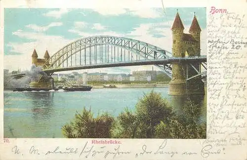 AK - Bonn Rheinbrücke versandt 1902