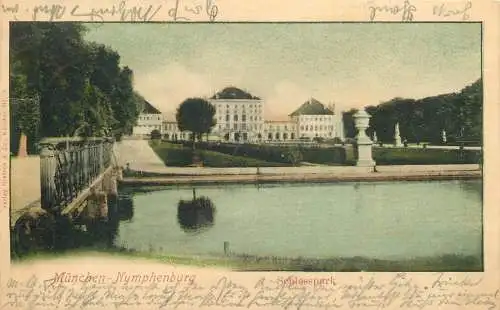 AK - München Nymphenburg Schlosspark versandt 1903