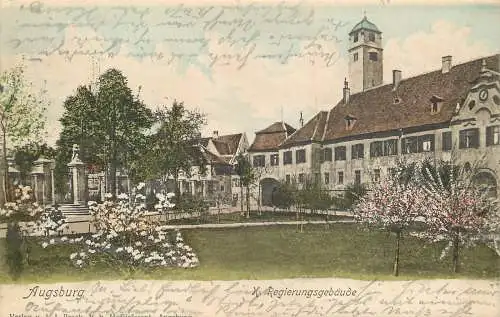 AK - Augsburg Regierungsgebäude versandt 1904
